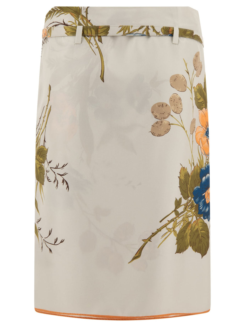Prada Printed Silk Twill Skirt