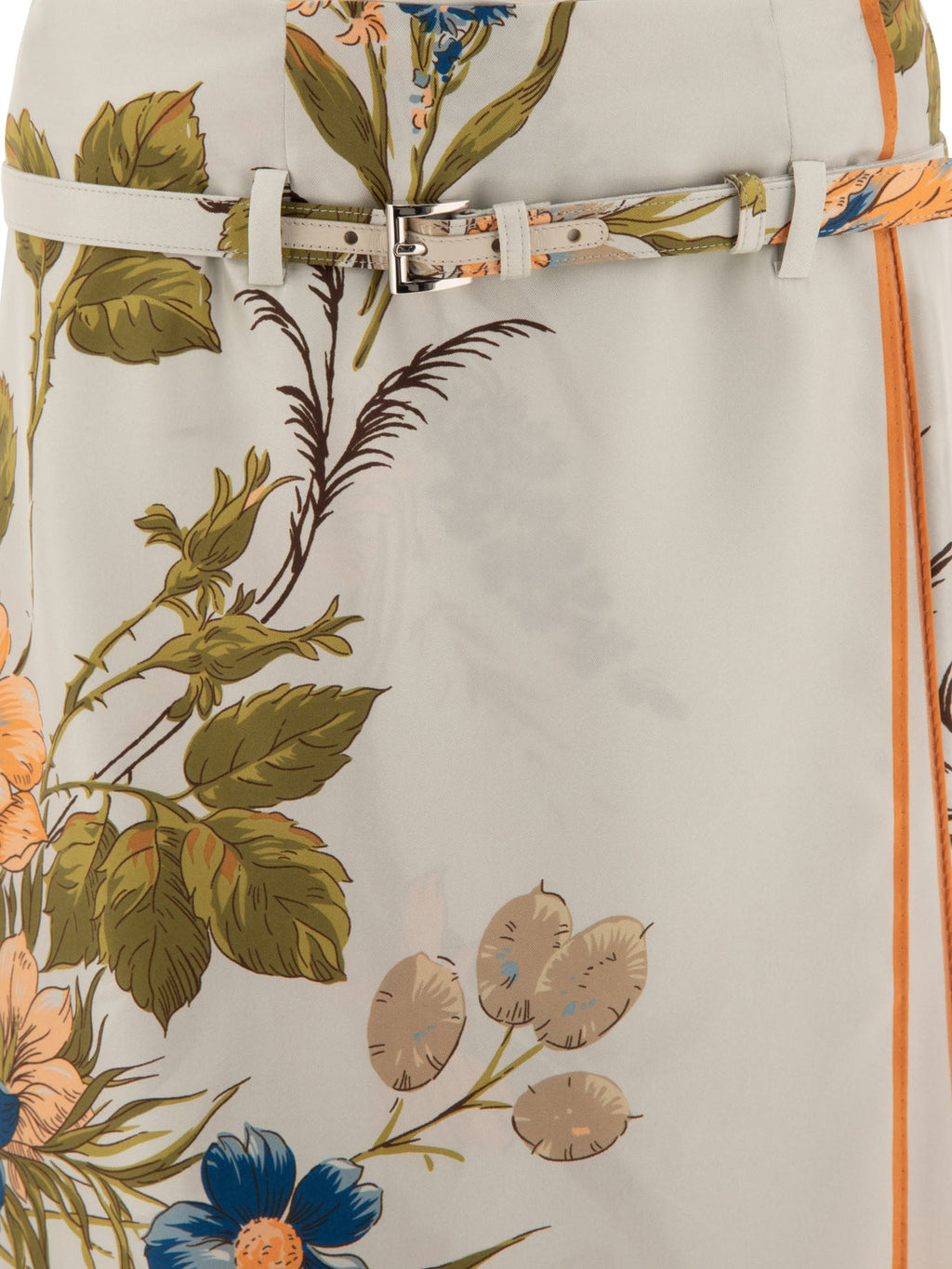 Prada Printed Silk Twill Skirt
