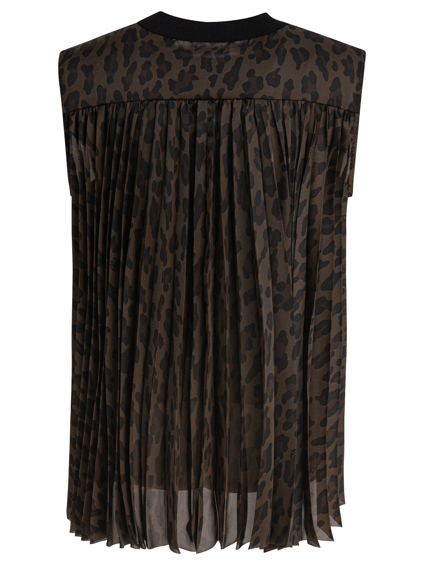 Sacai Leopard Print X Knit Pullover