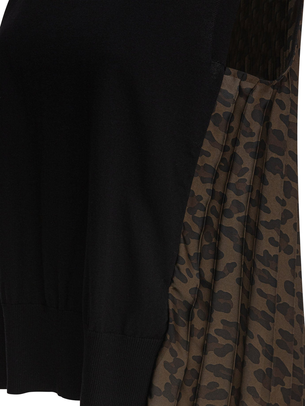 Sacai Leopard Print X Knit Pullover