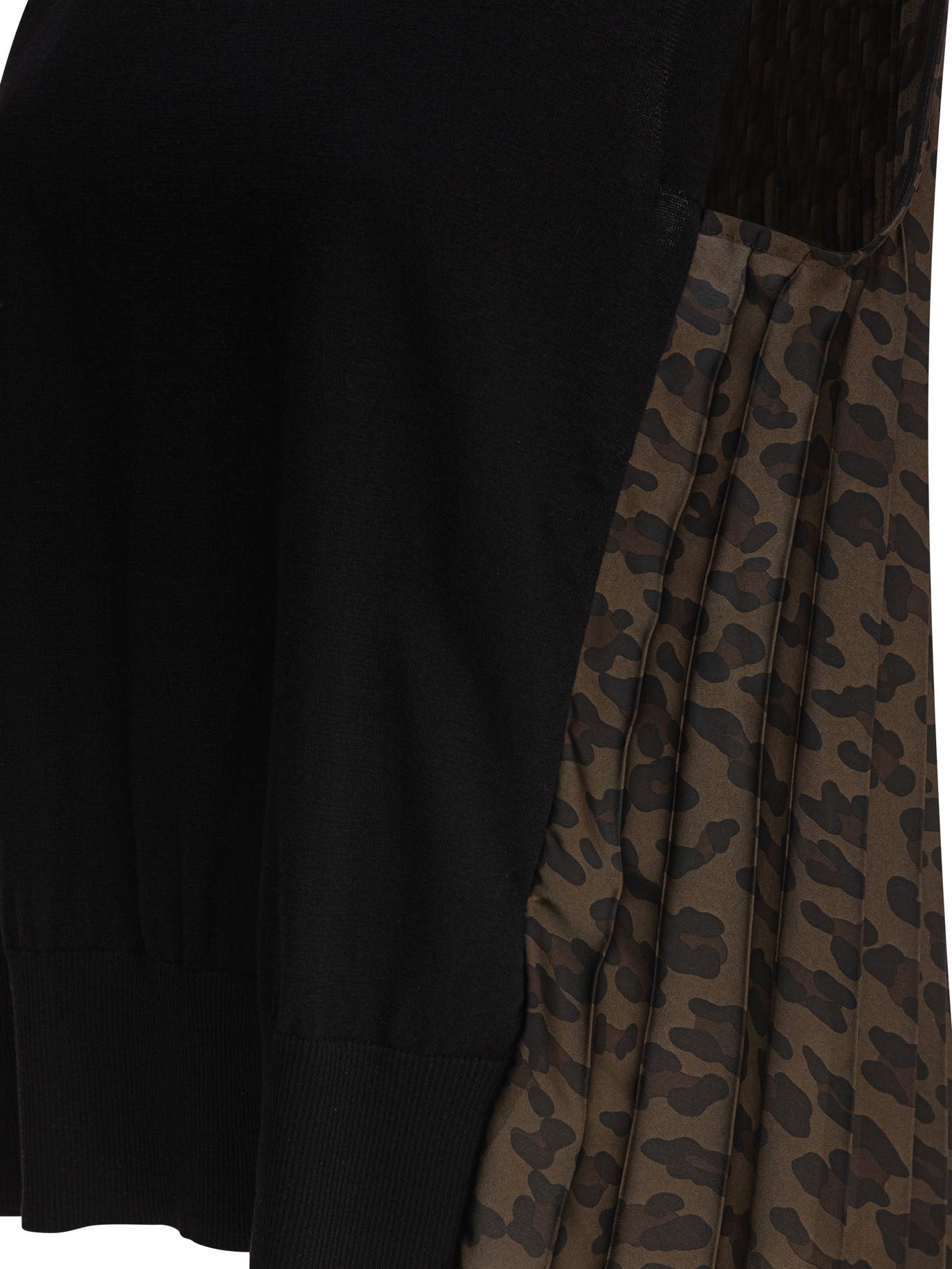 Sacai Leopard Print X Knit Pullover