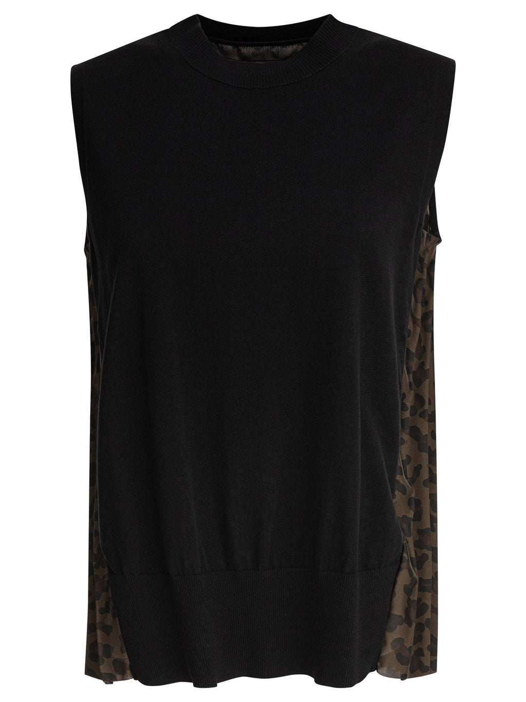 Sacai Leopard Print X Knit Pullover