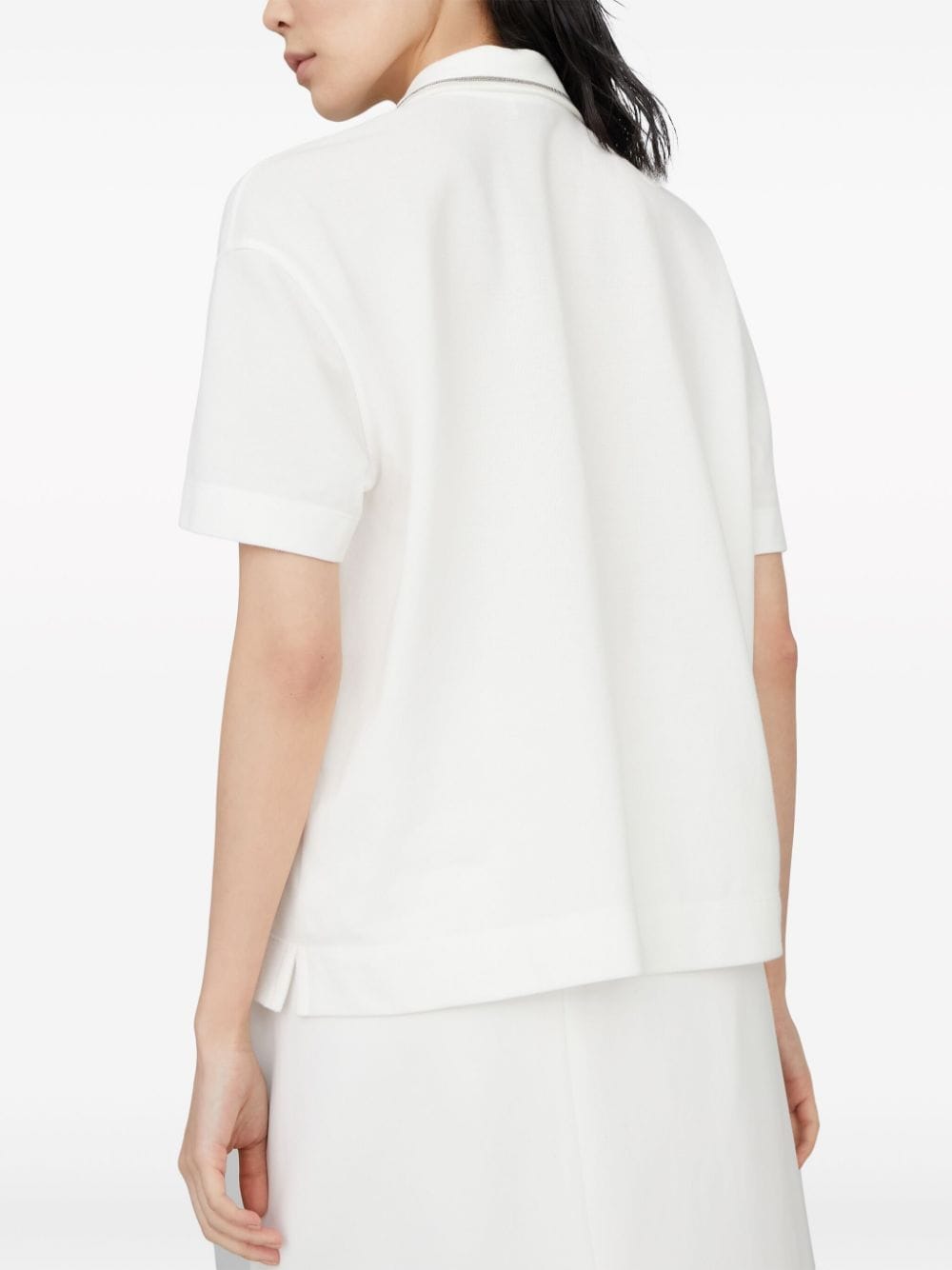 Brunello Cucinelli Piquet Polo Shirt With Monili