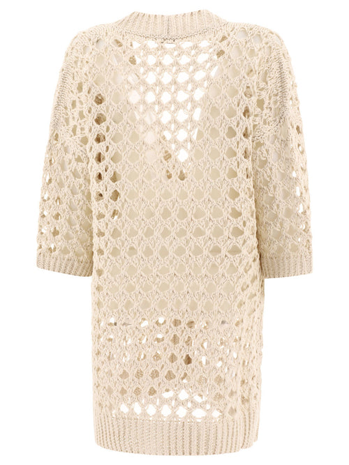 Brunello Cucinelli Juta And Cotton Mesh Cardigan