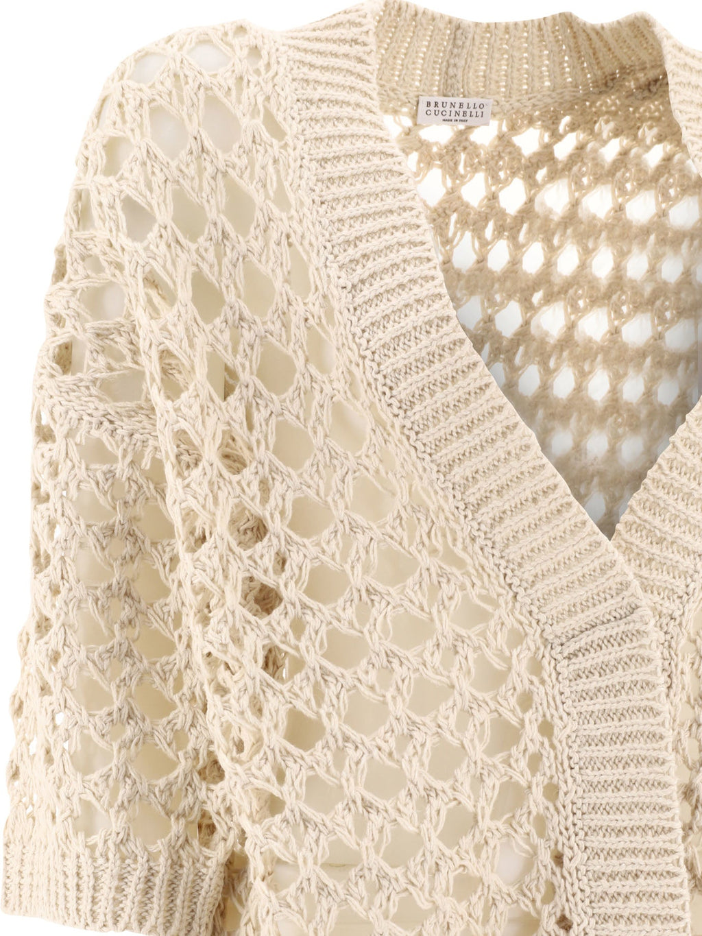 Brunello Cucinelli Juta And Cotton Mesh Cardigan