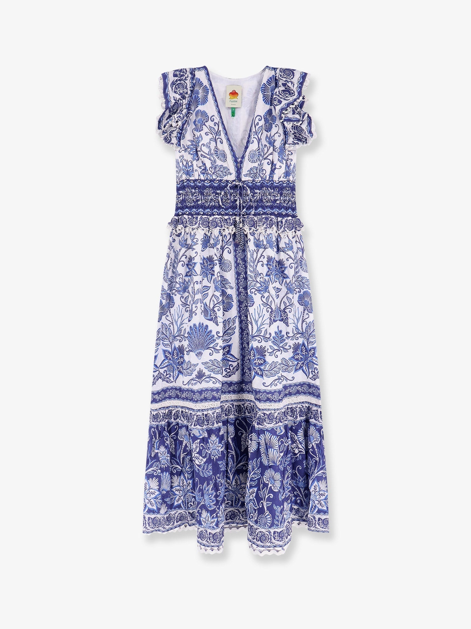Farm Rio Shell Garden Cotton Long Dress