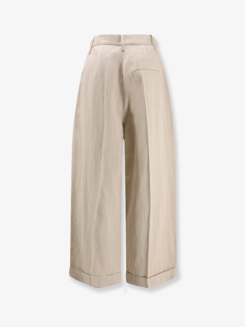 Alysi Sartorial Viscose And Linen Trousers