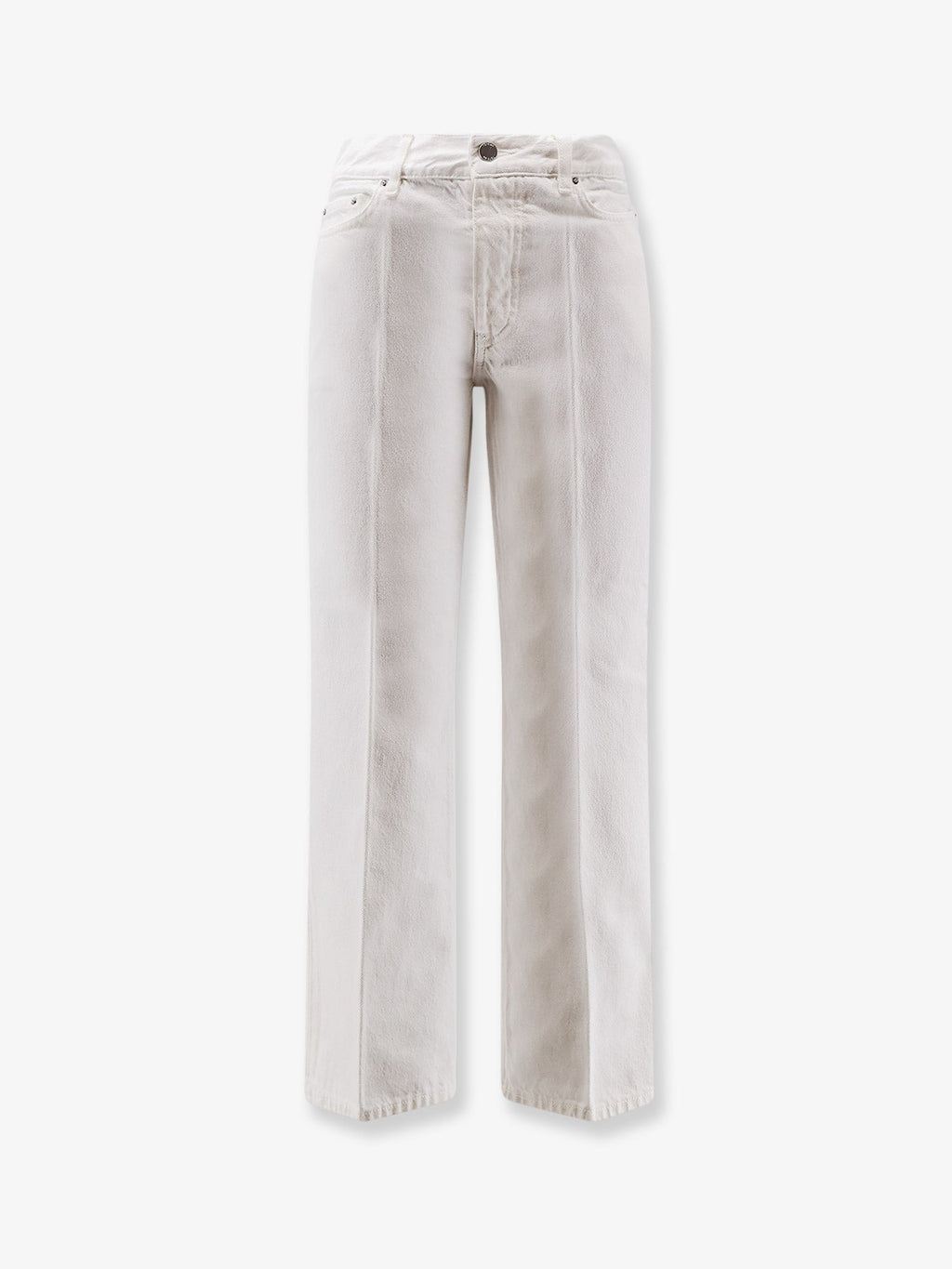 Toteme White Denim Trousers With Flared Bottom