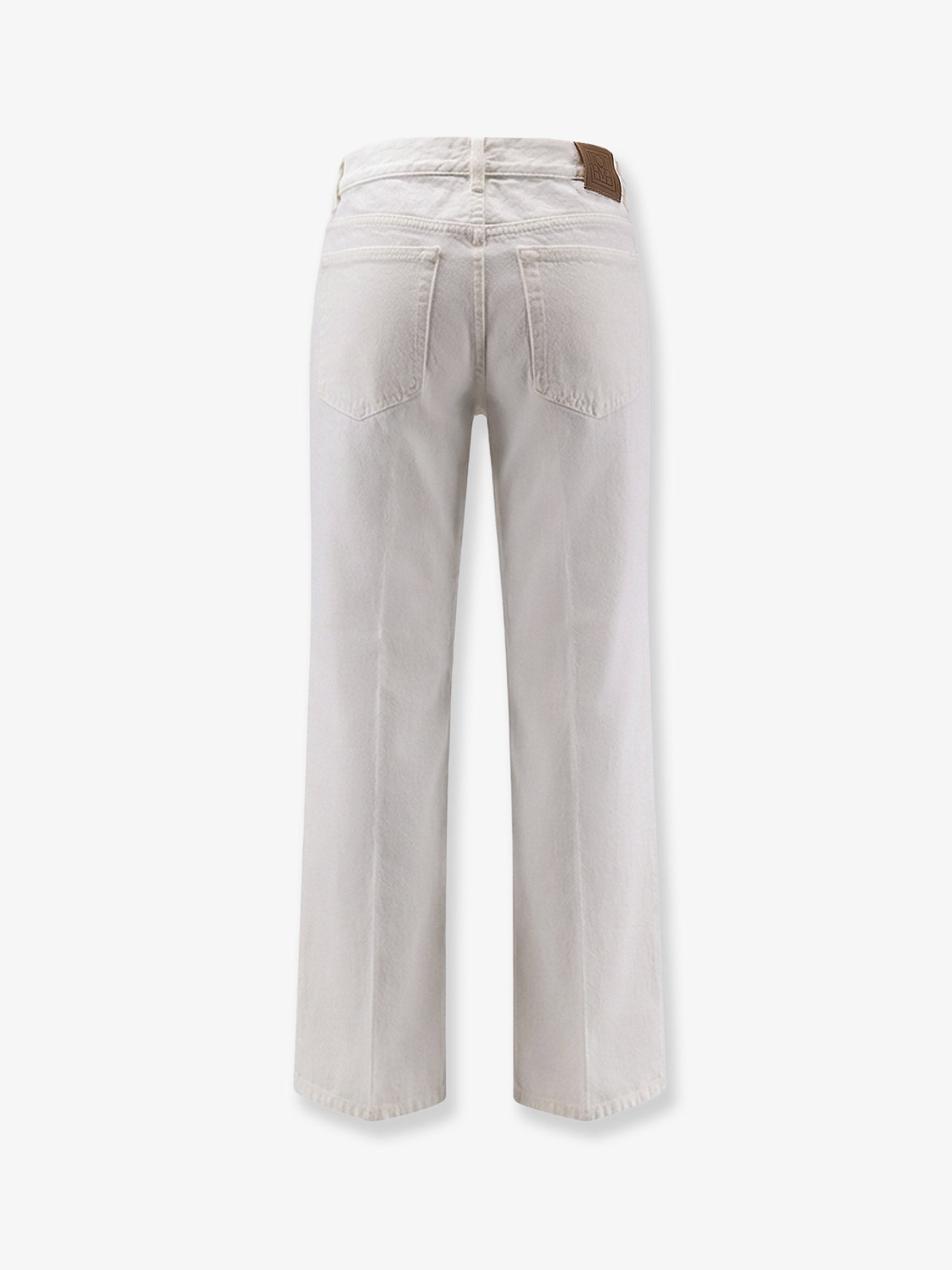 Toteme White Denim Trousers With Flared Bottom