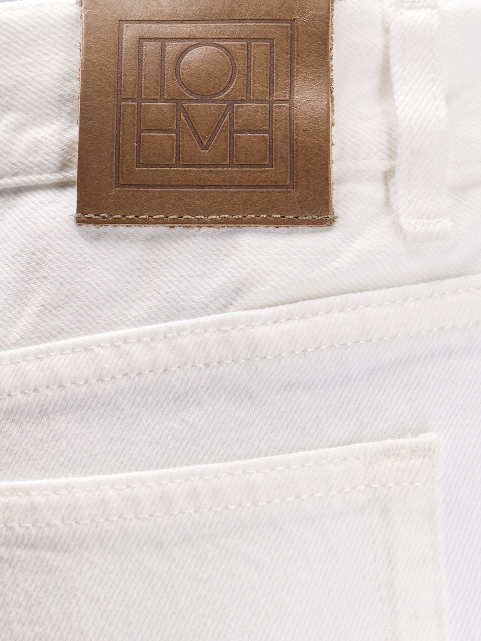 Toteme White Denim Trousers With Flared Bottom
