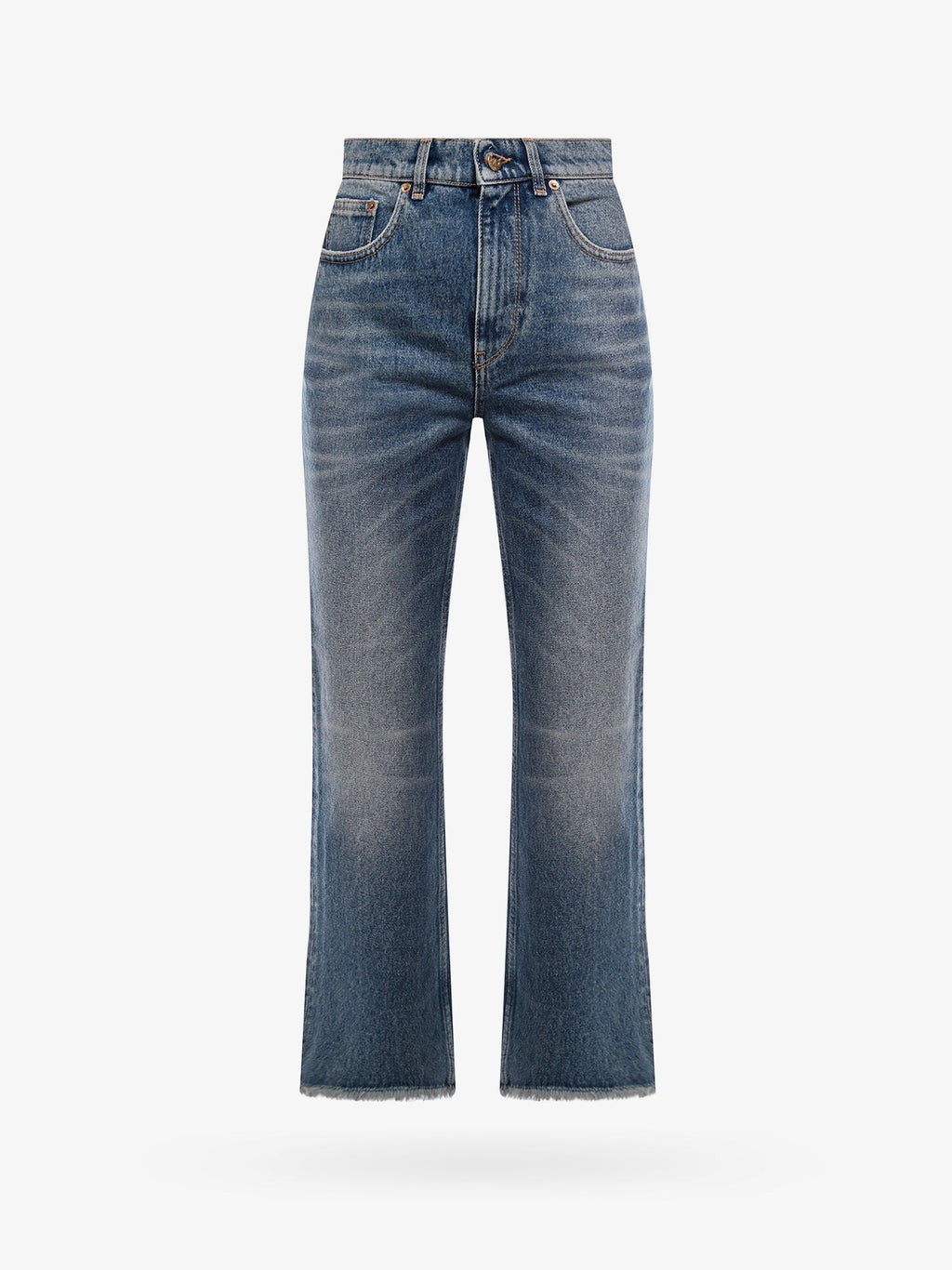 Golden Goose Deluxe Brand Derin New Cropped Flare Jeans With Back Logoed Patch