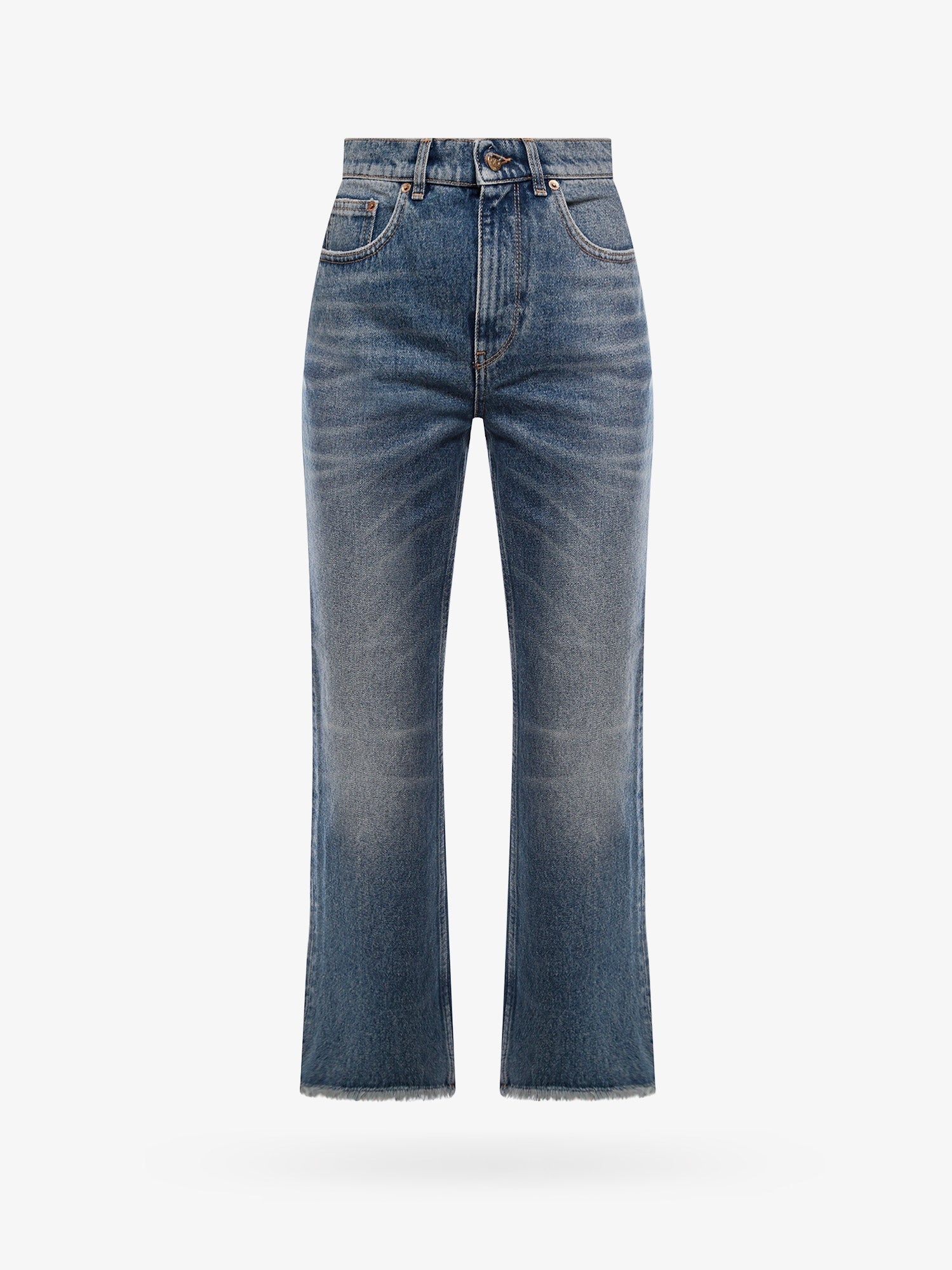 Golden Goose Deluxe Brand Derin New Cropped Flare Jeans With Back Logoed Patch