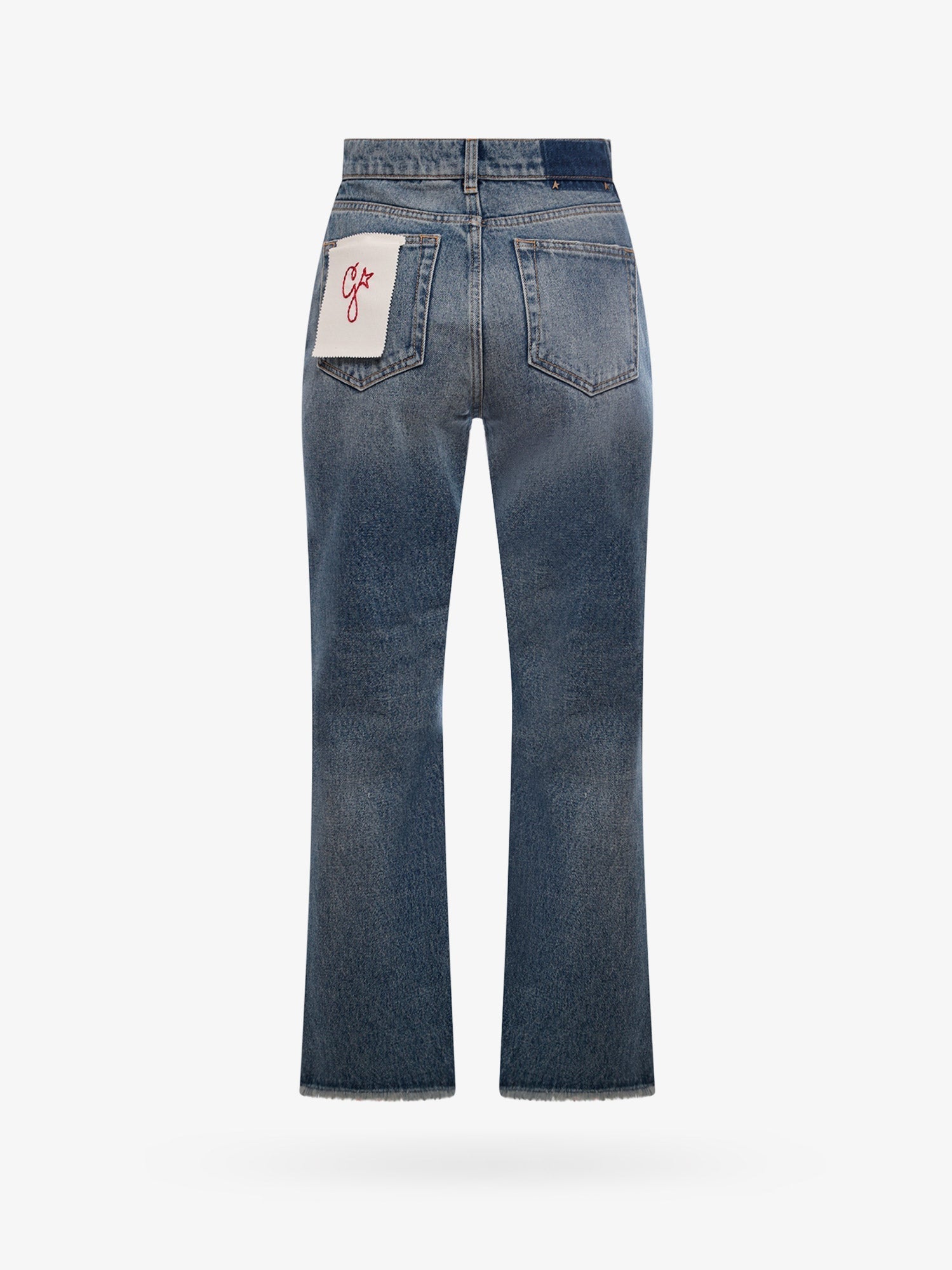 Golden Goose Deluxe Brand Derin New Cropped Flare Jeans With Back Logoed Patch