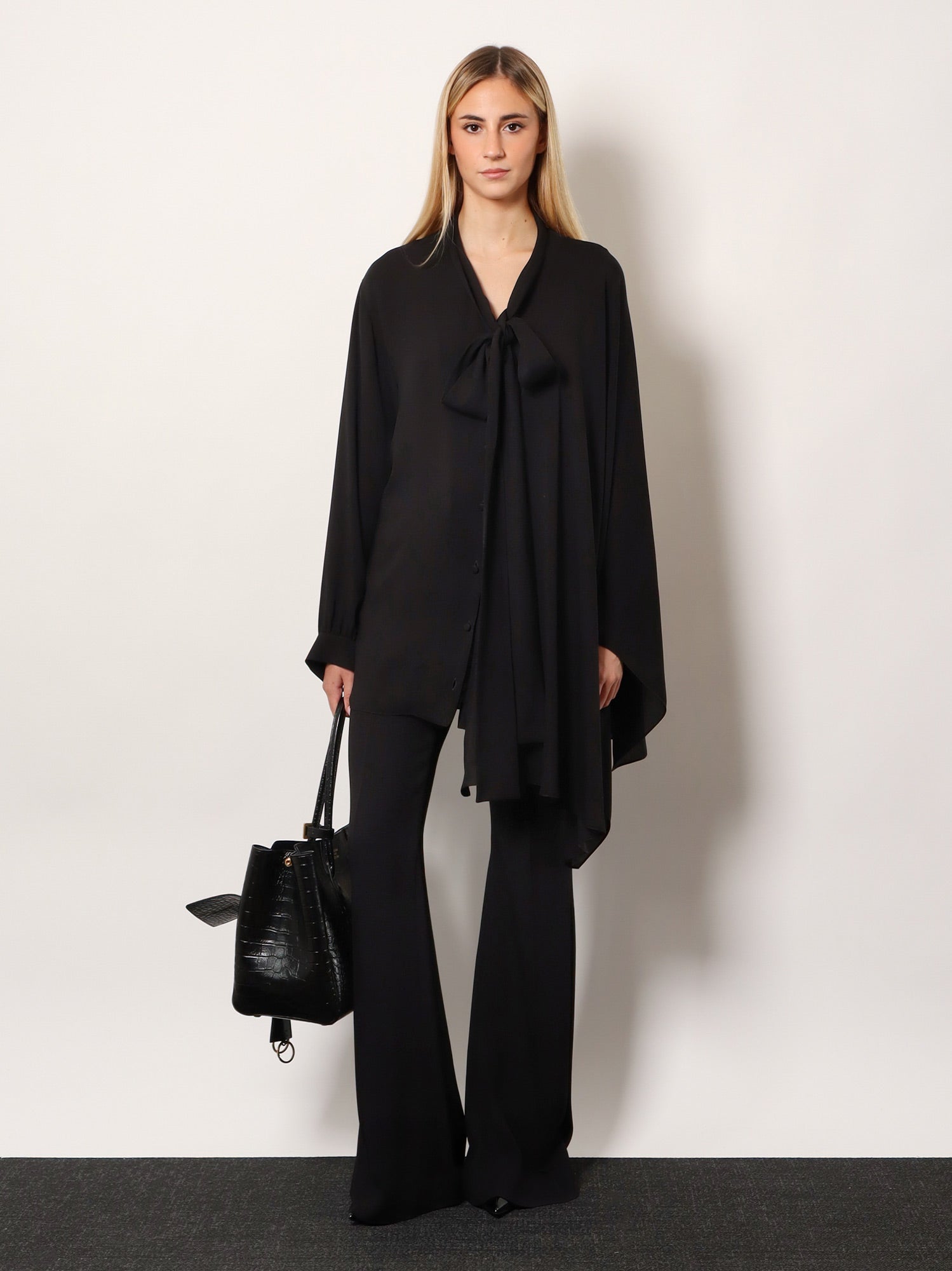 Balenciaga Silk Shirt With Bow