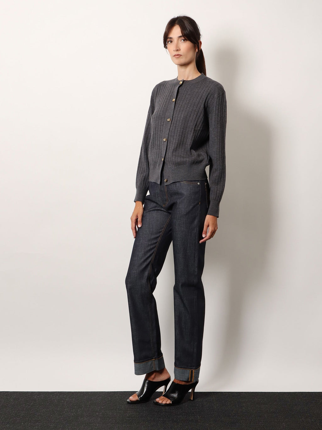 Bottega Veneta Turned Up Jeans With Straight Leg