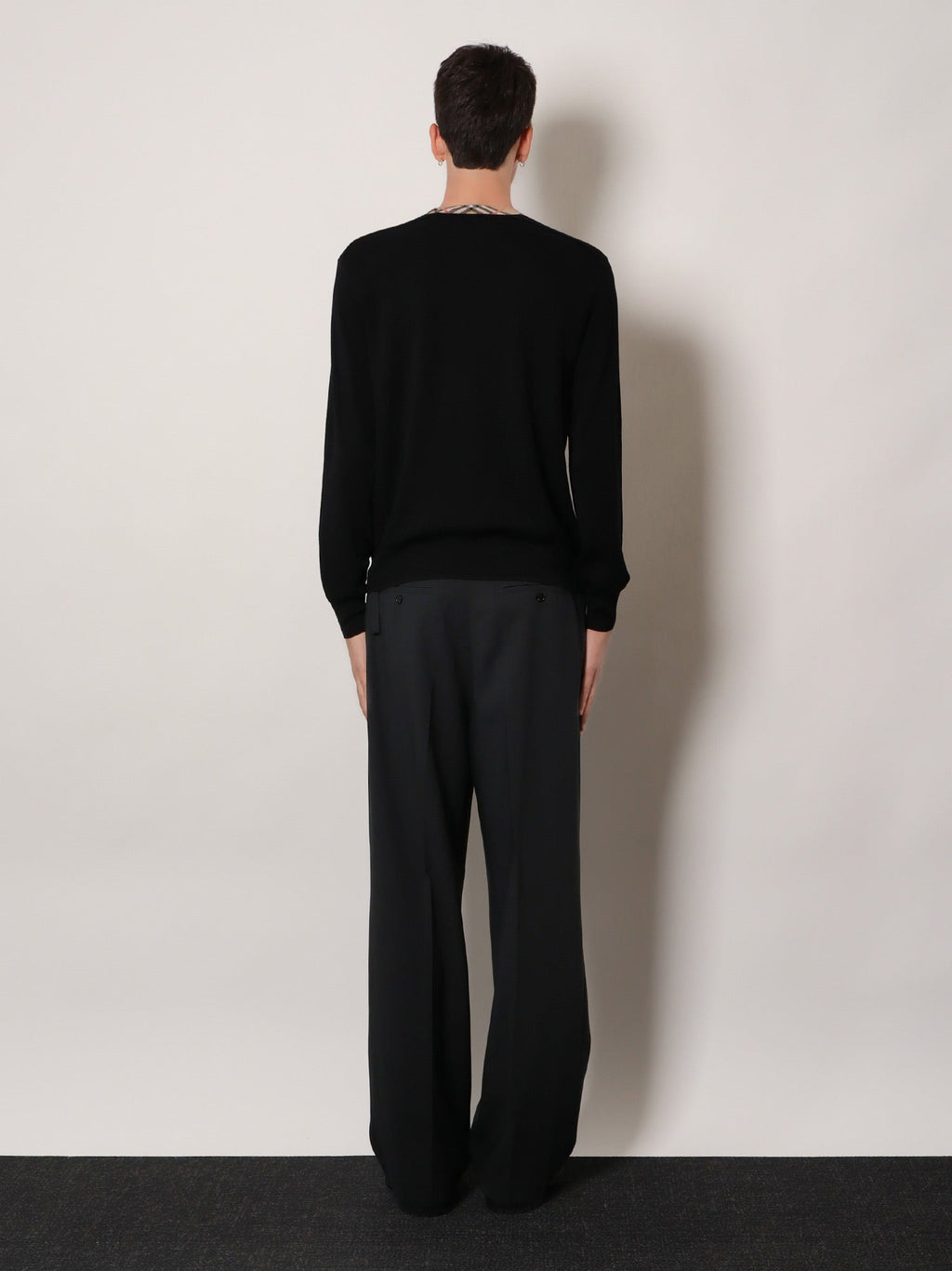Burberry Wool Sweater With Check Profiles