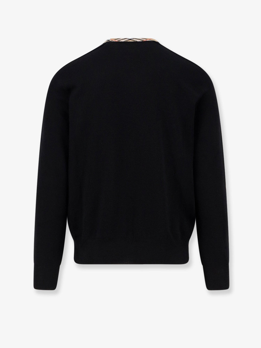 Burberry Wool Sweater With Check Profiles