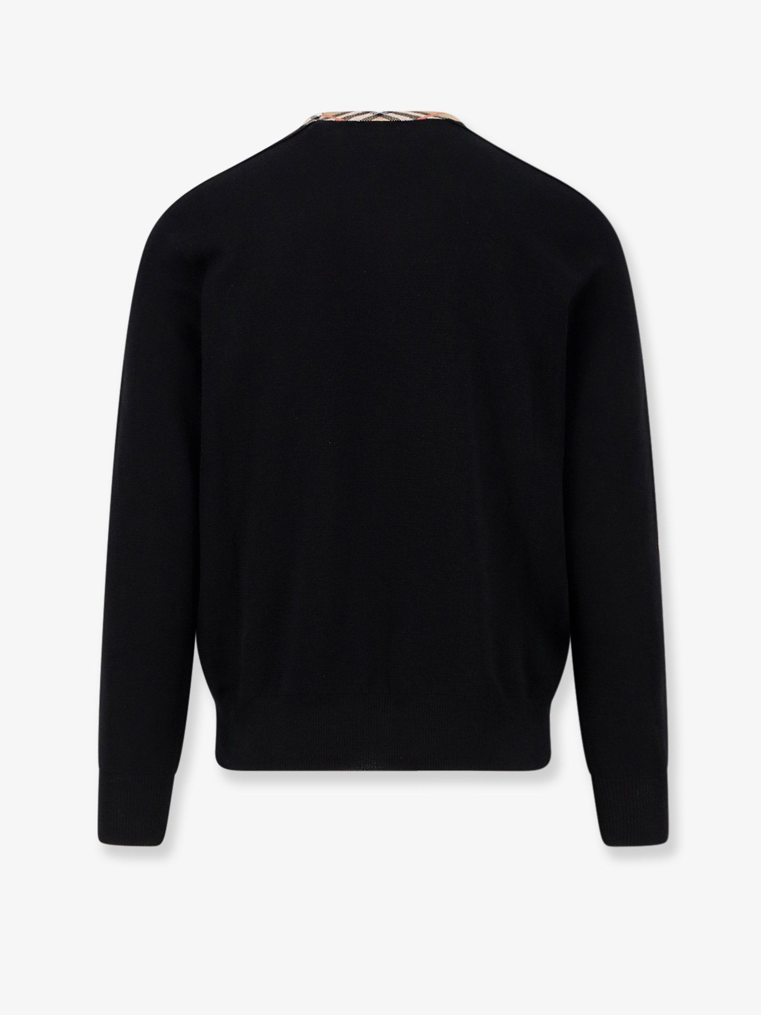 Burberry Wool Sweater With Check Profiles