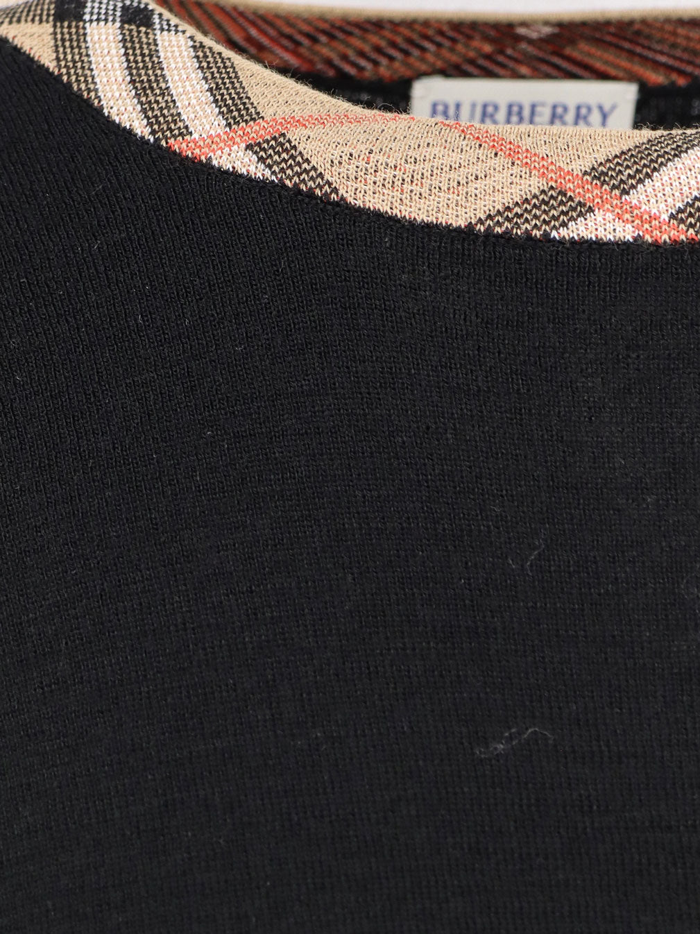 Burberry Wool Sweater With Check Profiles