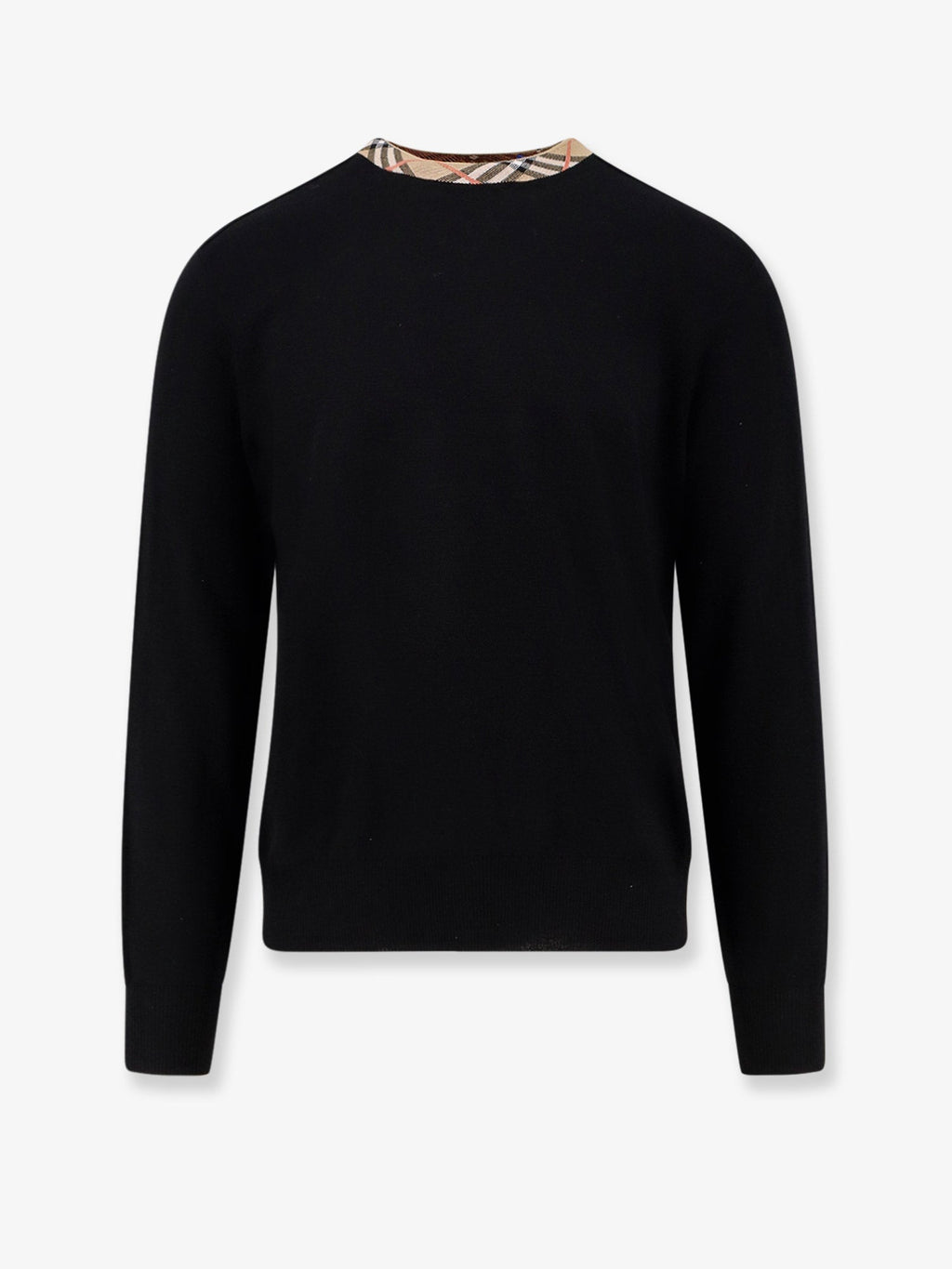 Burberry Wool Sweater With Check Profiles