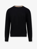Burberry Wool Sweater With Check Profiles