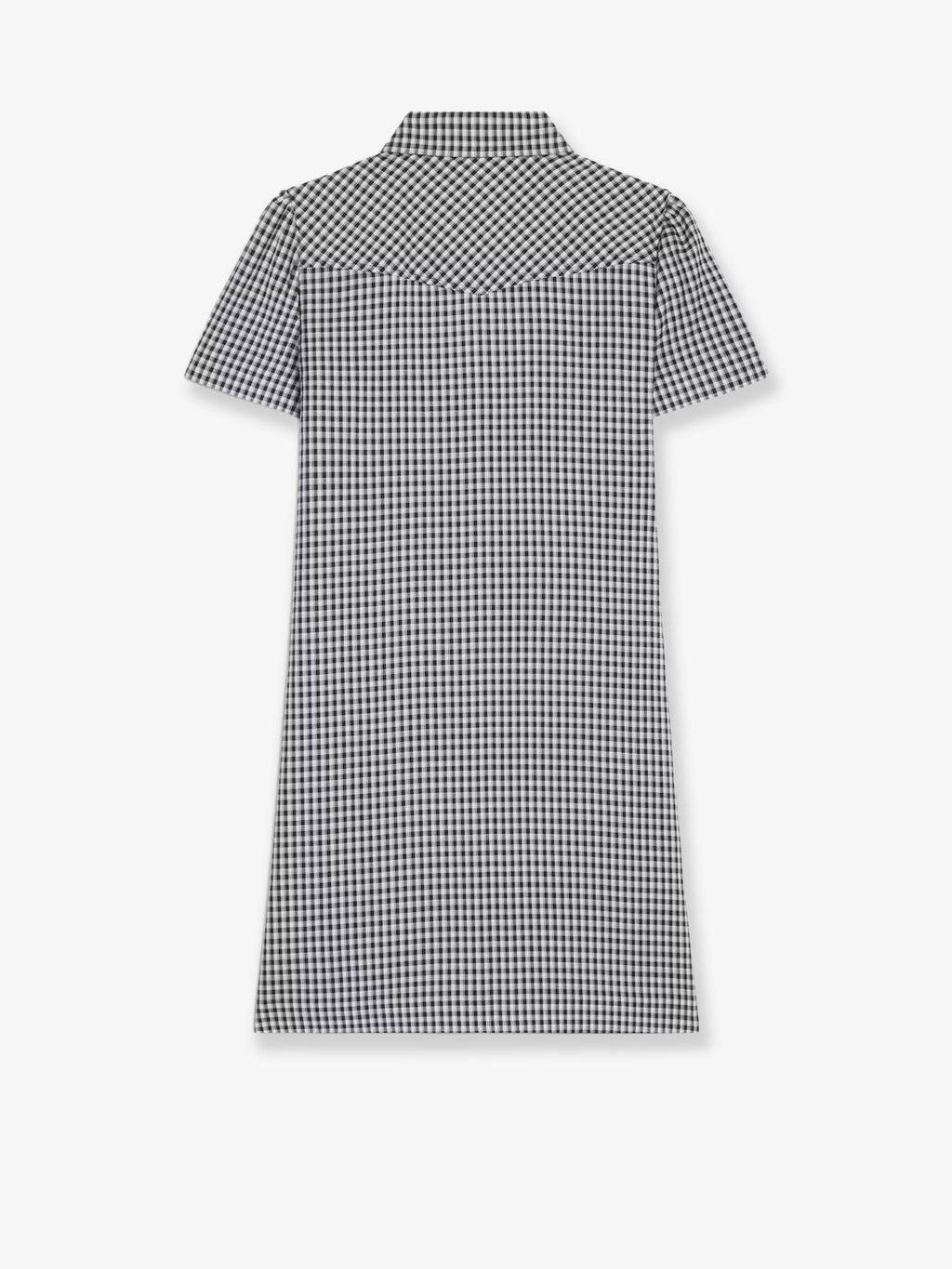 Celine Vichy Silk Mini Chemisier Dress