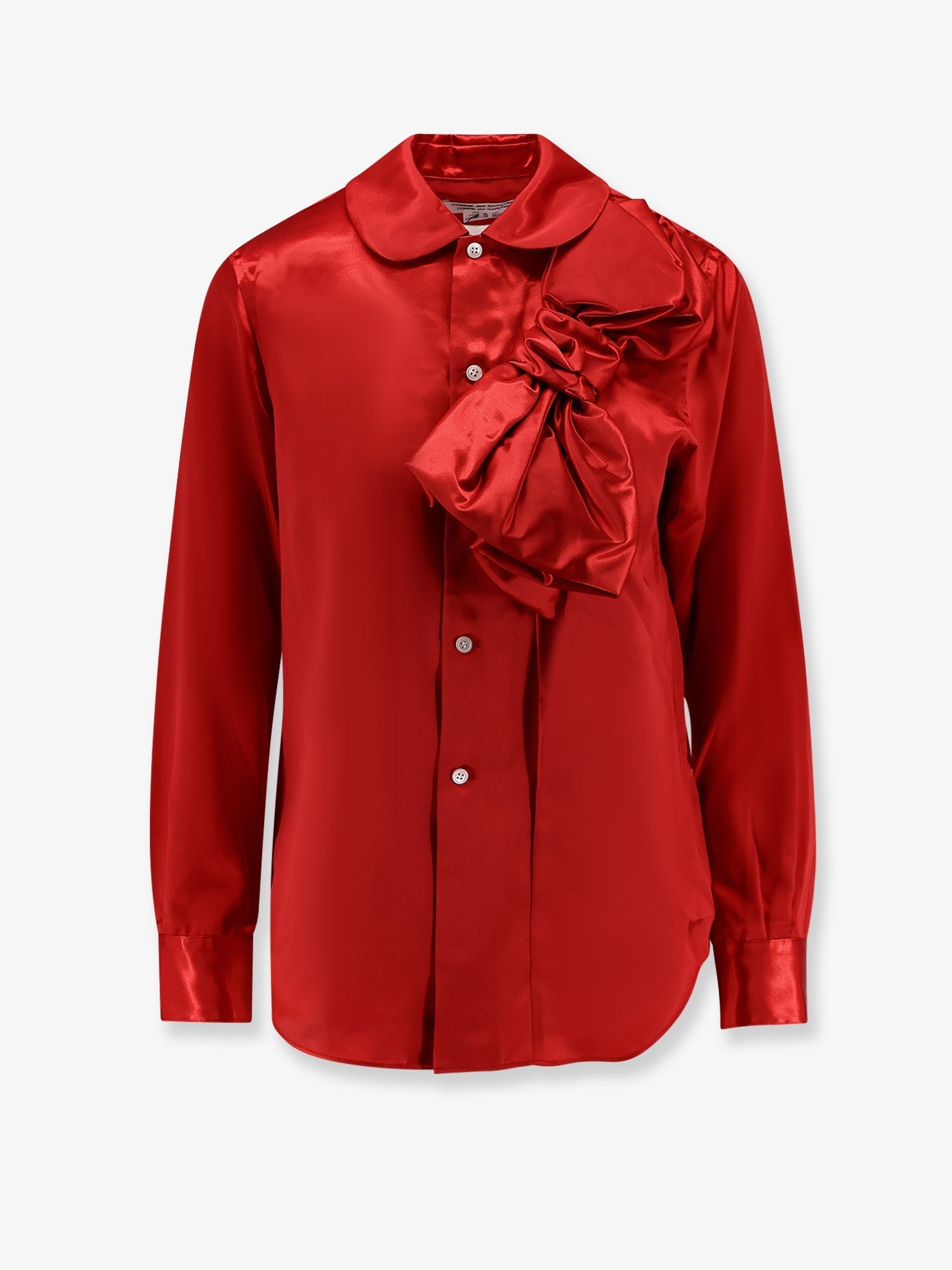 Comme Des Garçons Play Satin Shirt With Maxi Bow