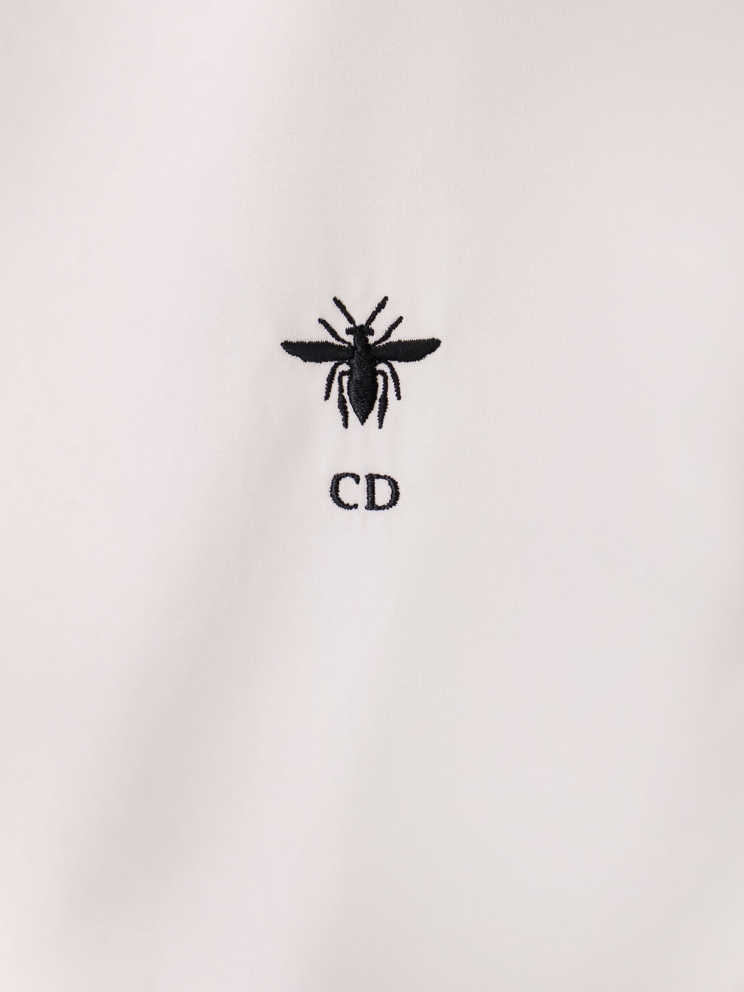 Dior Cotton Shirt With Bee And Monogram Embroidery