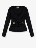 Elisabetta Franchi Stretch Fabric Top With Metal Details