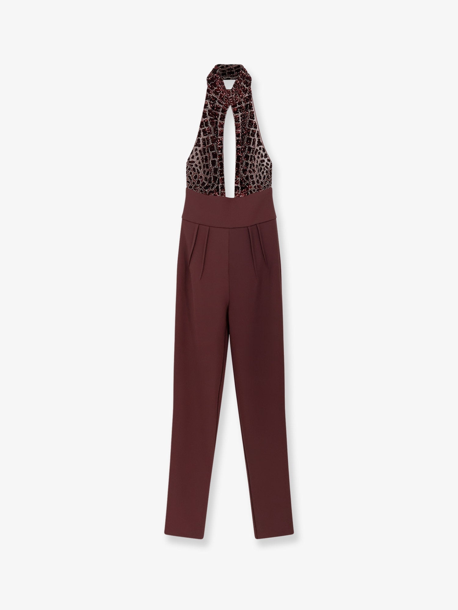 Elisabetta Franchi Satin Suit With Sewuins On The Top
