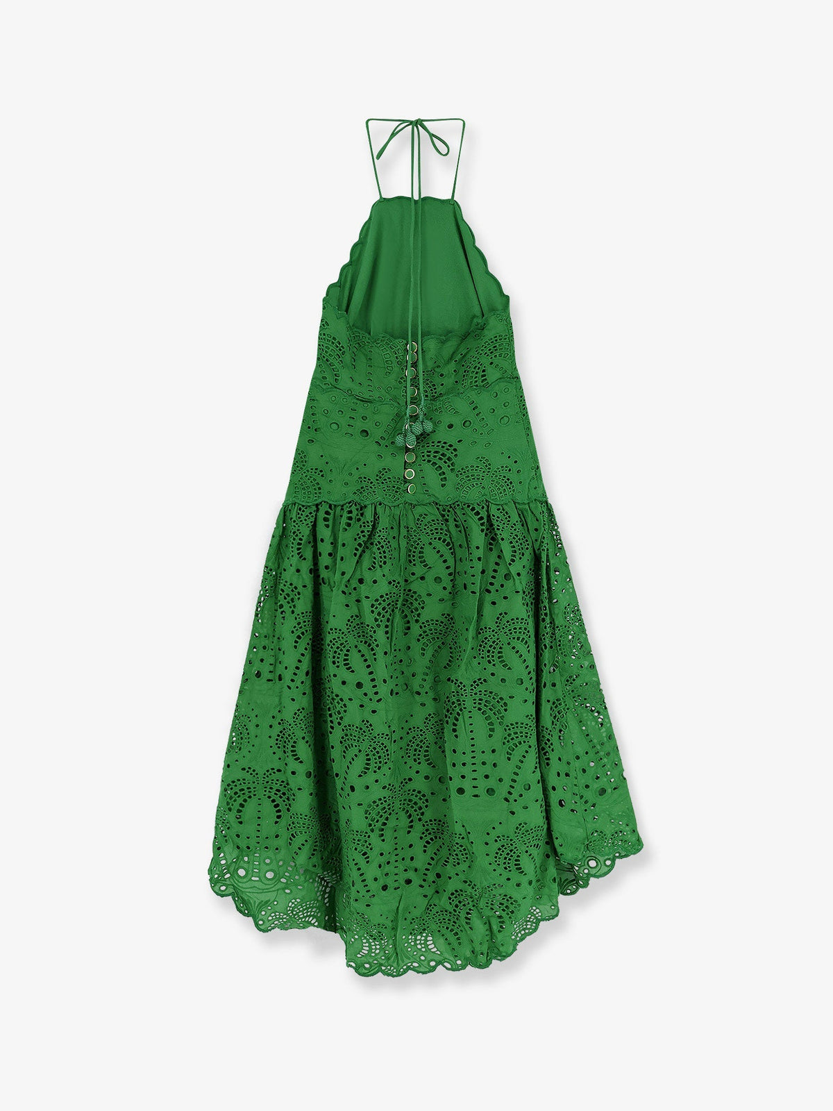 Farm Rio Sangallo Lace Midi Dress