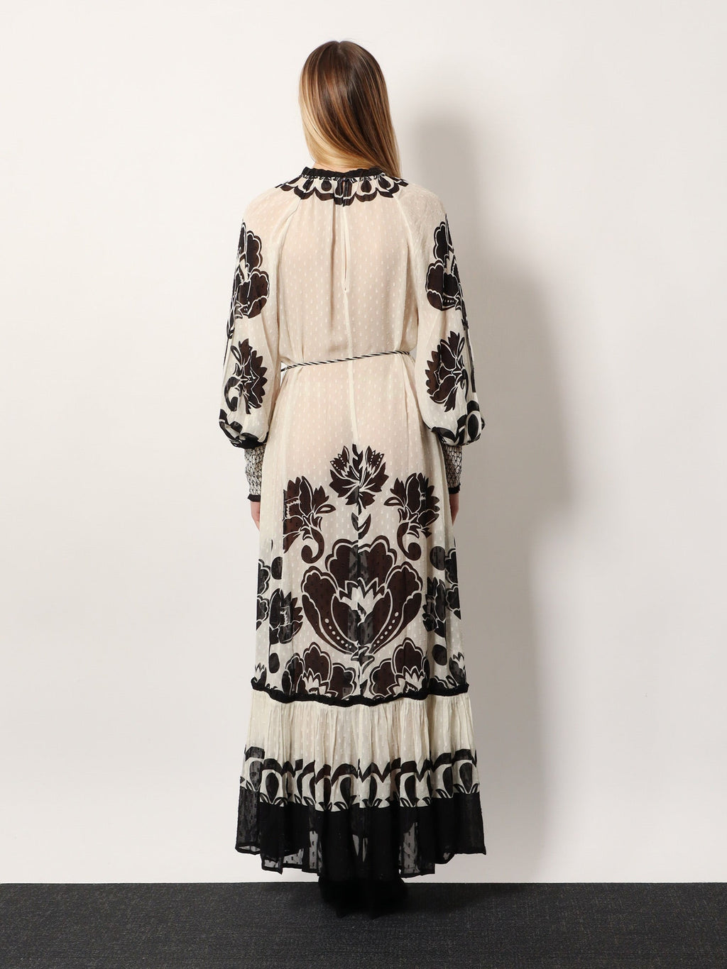 Farm Rio Viscose Dress With Floral Arabesque Motif