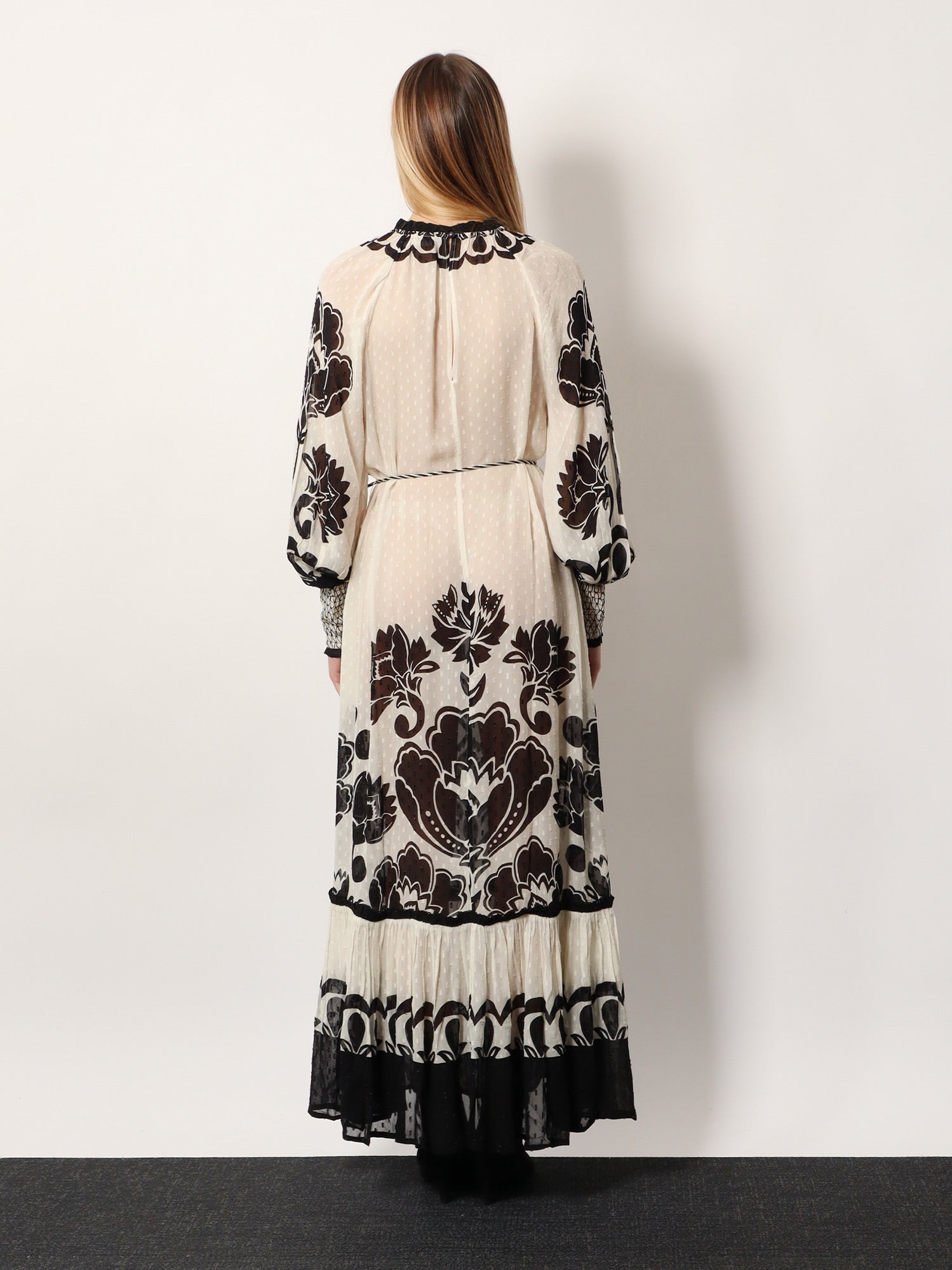Farm Rio Viscose Dress With Floral Arabesque Motif
