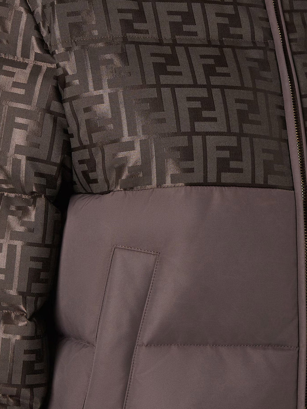 Fendi Ff Jacquard Nylon Down Jacket