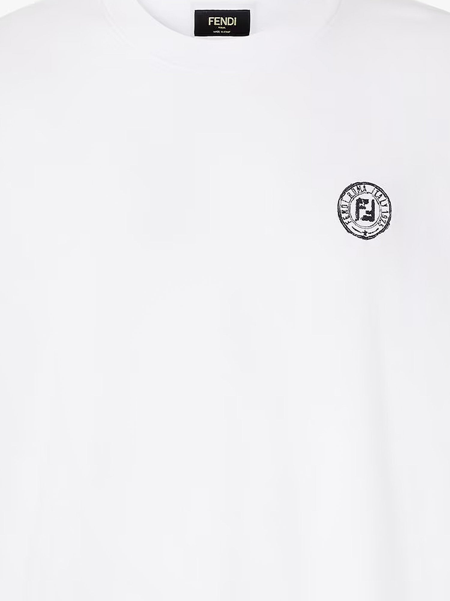 Fendi Cotton T-Shirt With Ff Embroidery