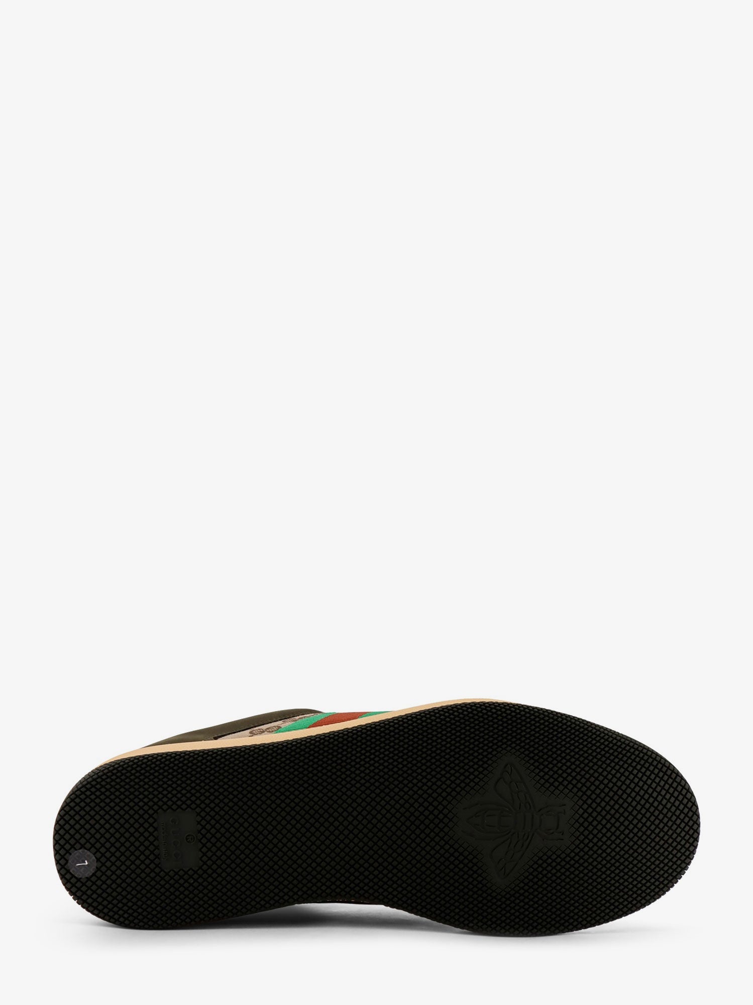 Gucci Screener Low-Top Leather And Gg Supreme Fabric Sneakers