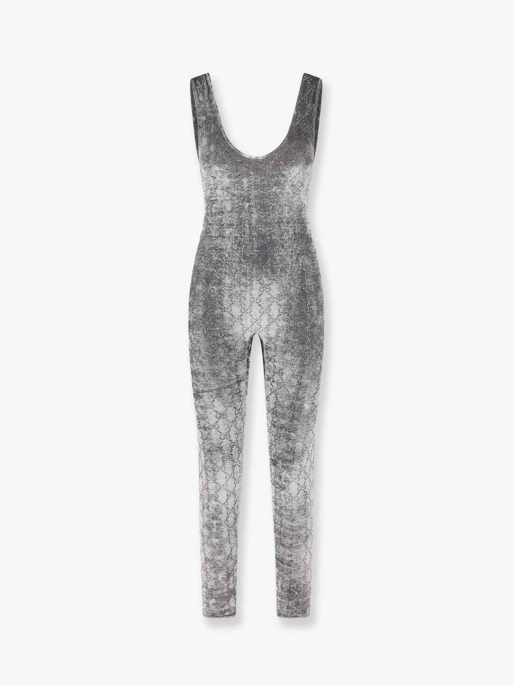 Gucci Stretch Chenille Jumpsuit With All-Over Crystals