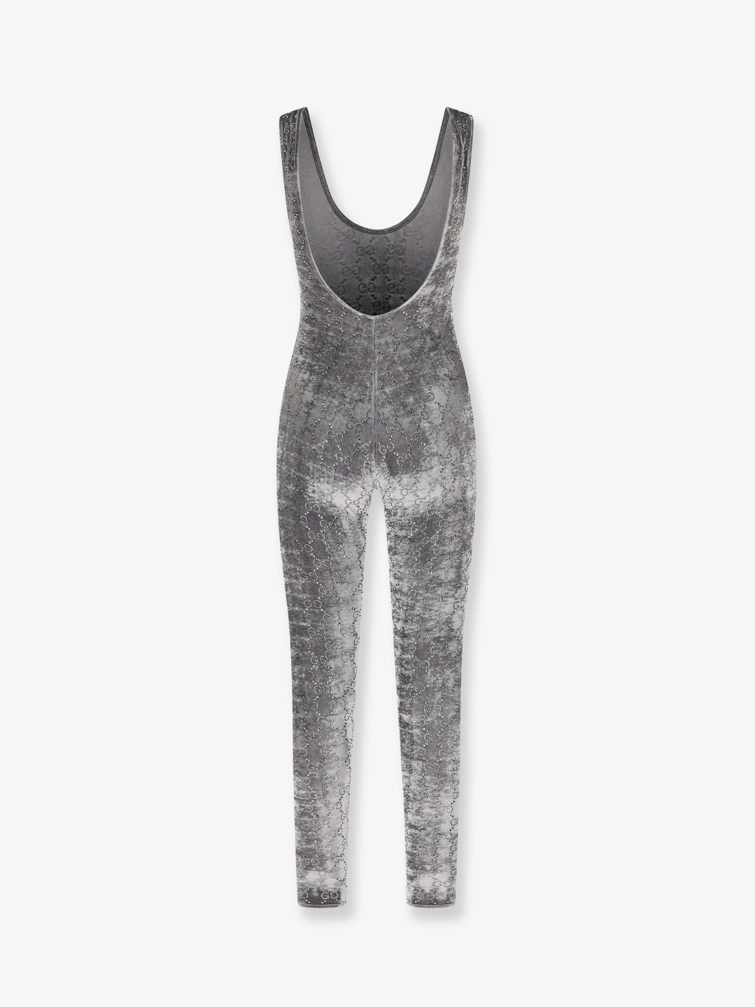 Gucci Stretch Chenille Jumpsuit With All-Over Crystals