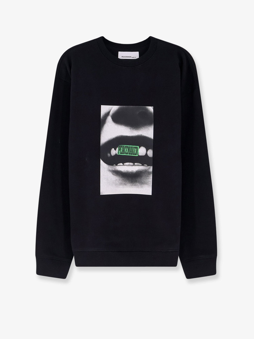 Oamc Peacemaker Loose Fit Crewneck Smile Print Sweatshirt