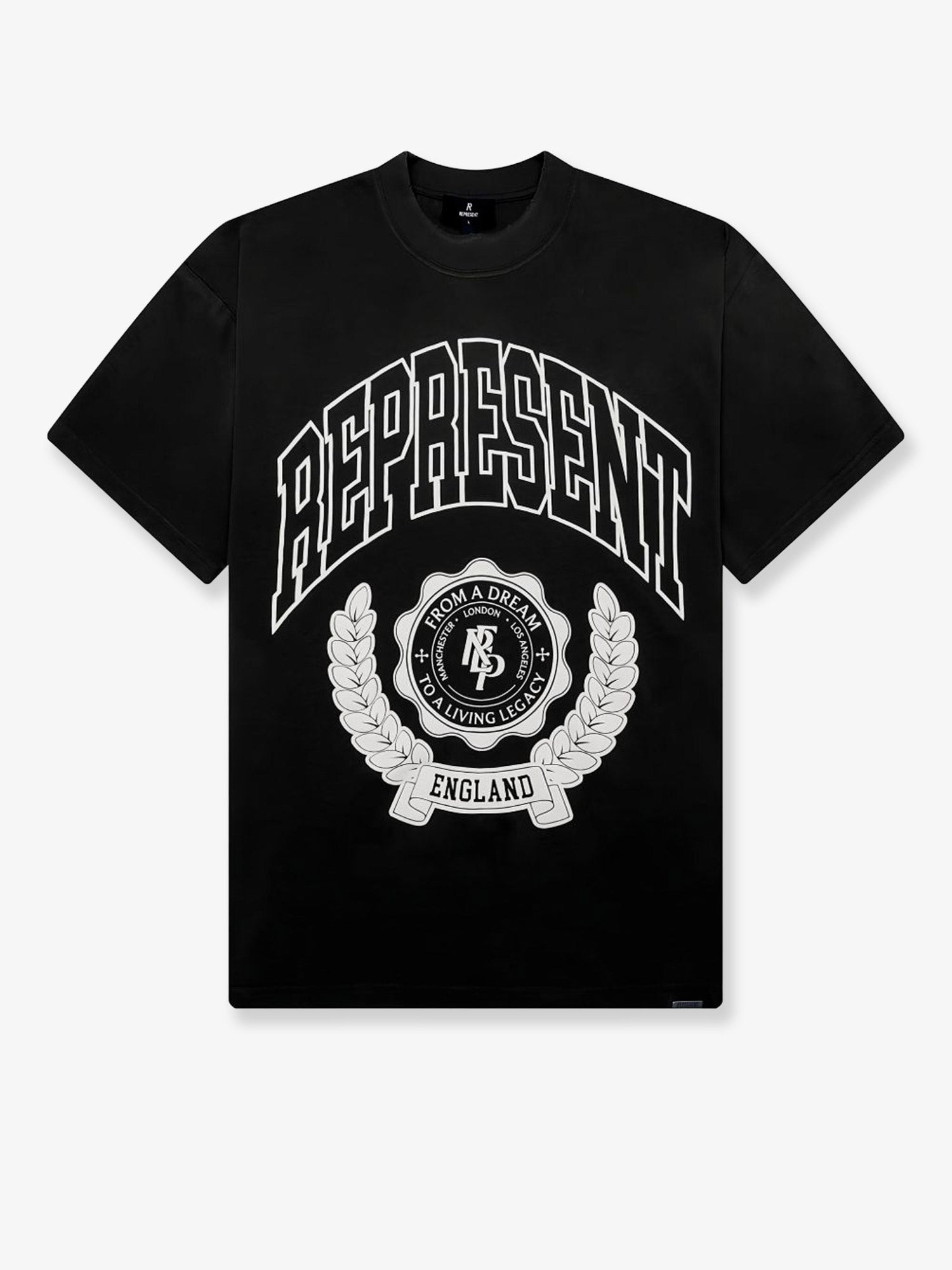 Represent Legacy Crest Cotton T-Shirt With Distressed Effect