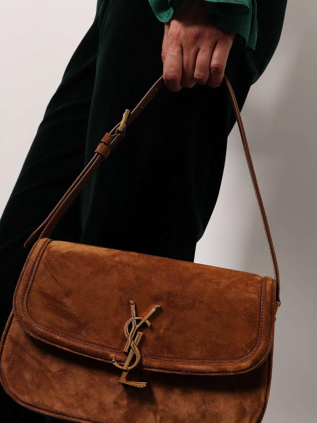 Saint Laurent Solferino Medium Suede Shoulder Bag