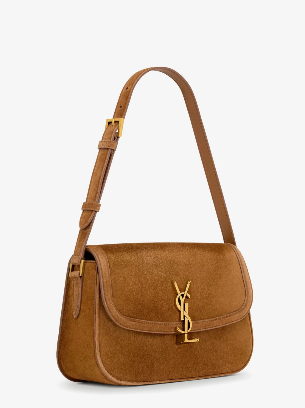 Saint Laurent Solferino Medium Suede Shoulder Bag