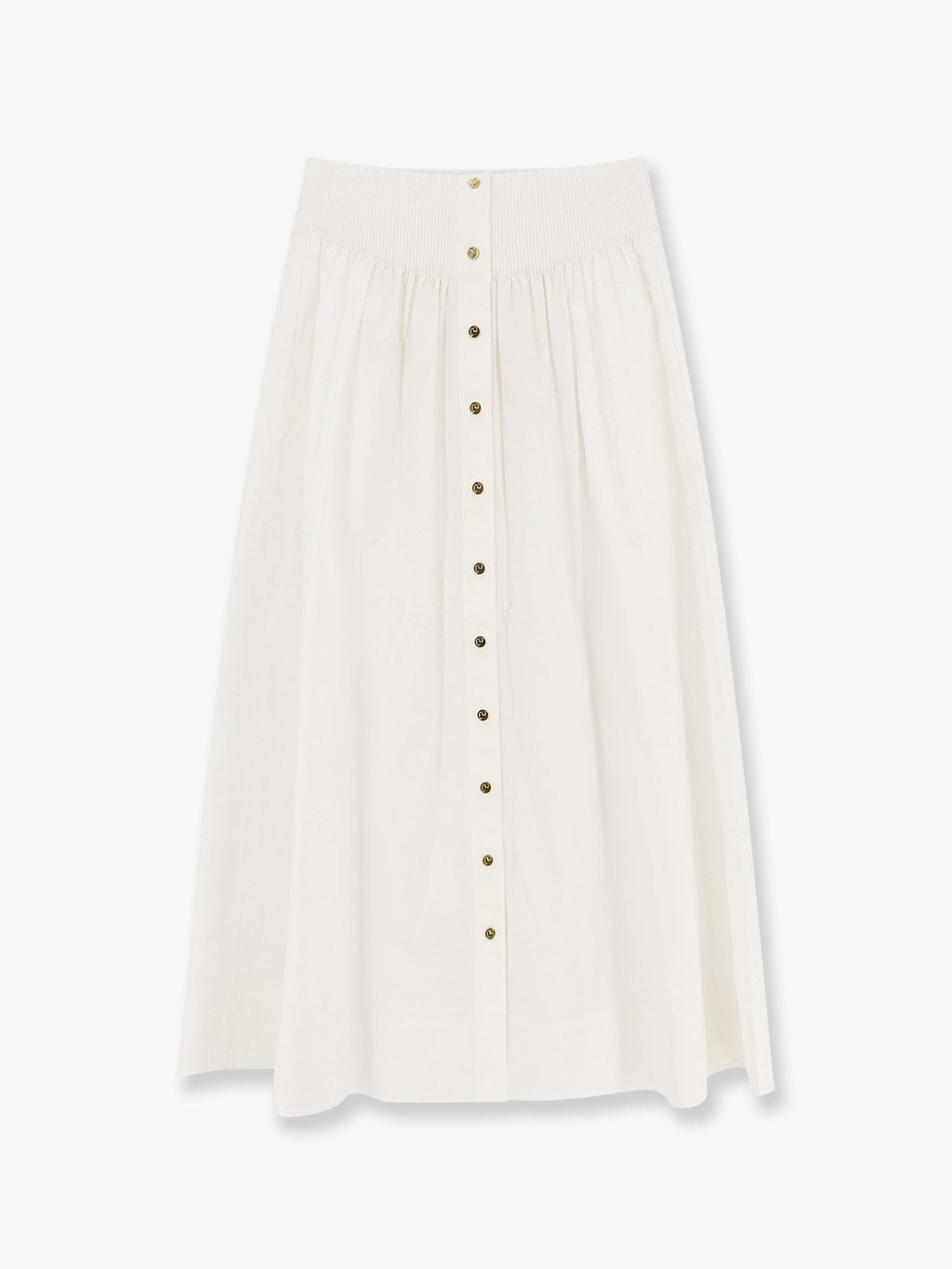 Tory Burch Cotton Skirt With Logoed Buttons
