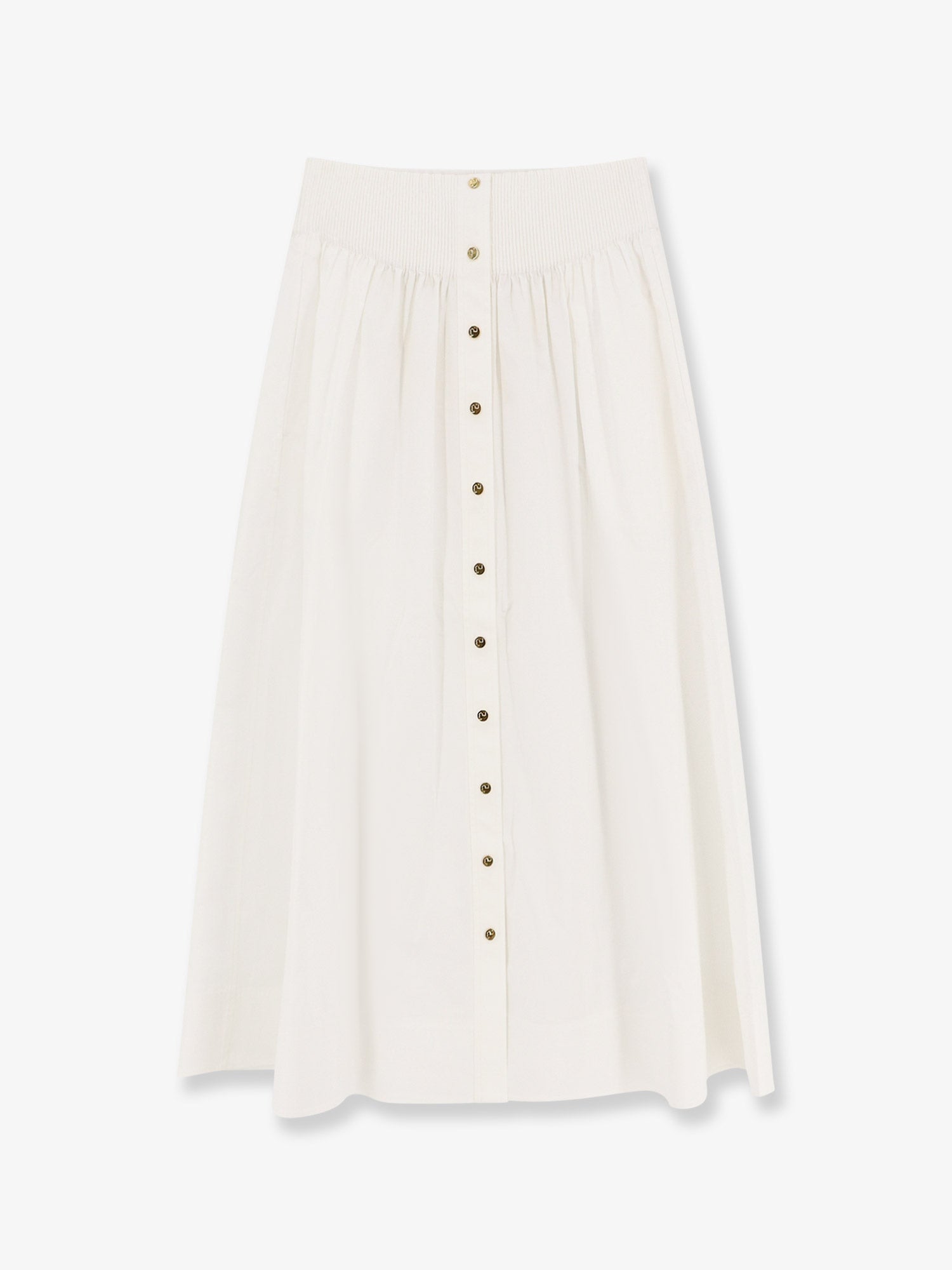 Tory Burch Cotton Skirt With Logoed Buttons