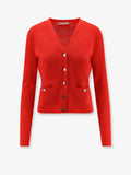 Tory Burch T Monogram Jacquard Viscose Blend Cardigan
