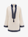 Tory Burch Cotton Short Dress With Contrasting Profiles