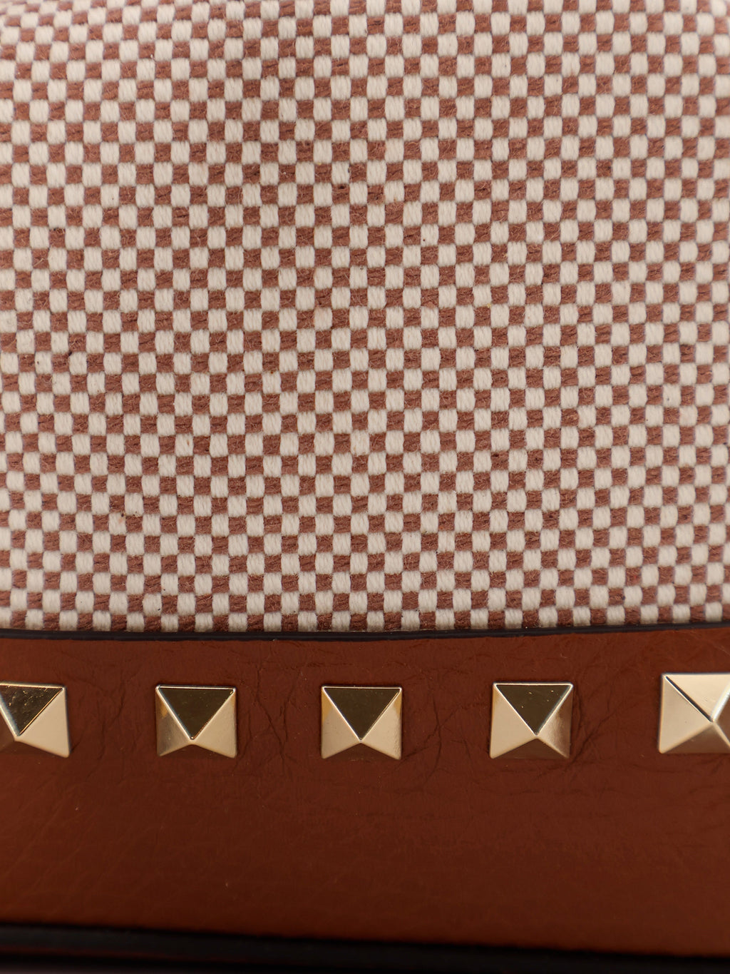 Valentino Garavani Rockstud Spike Canvas And Leather Shoulder Bag