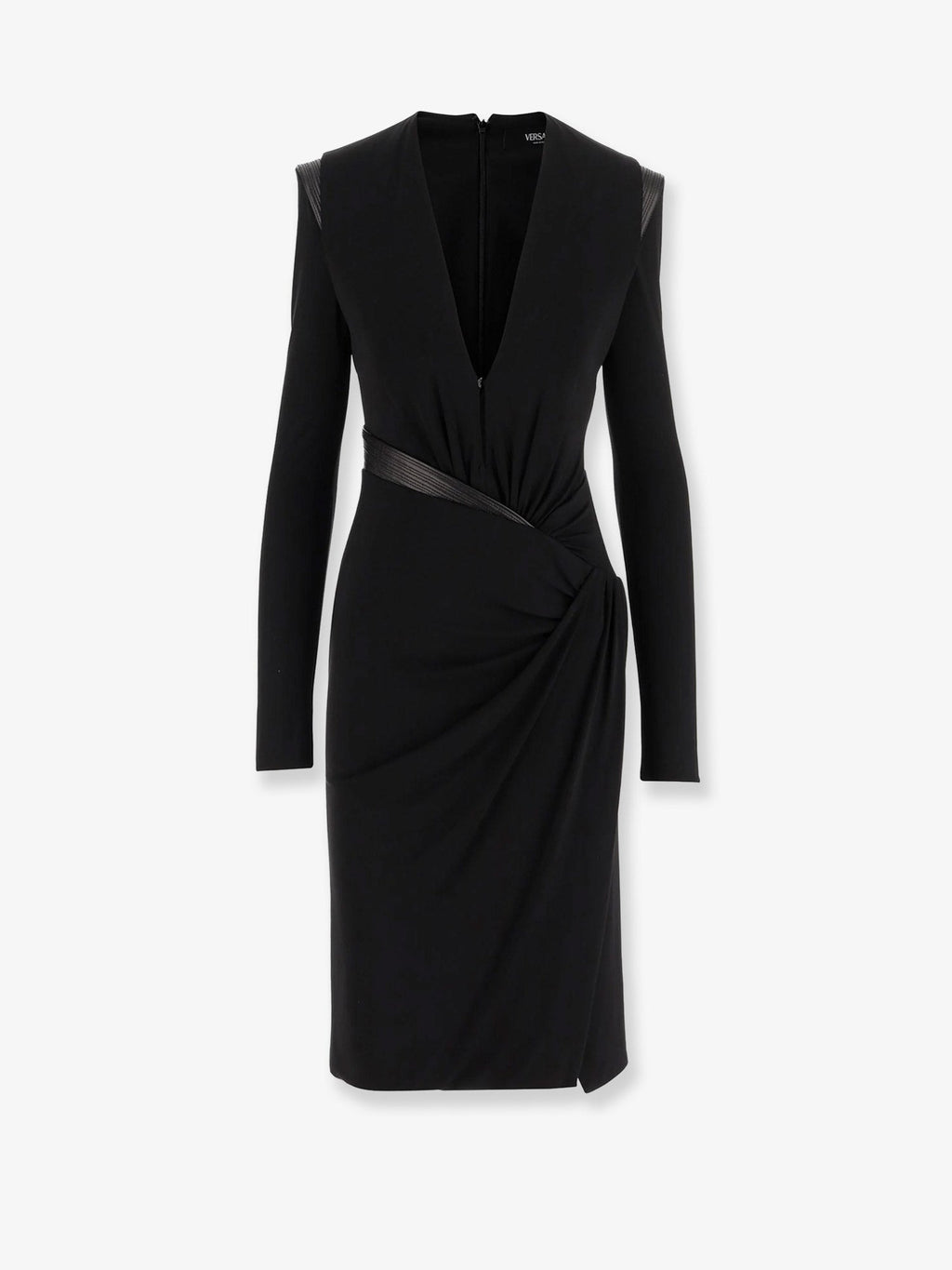 Versace Crepe Mini Dress With V-Neckline
