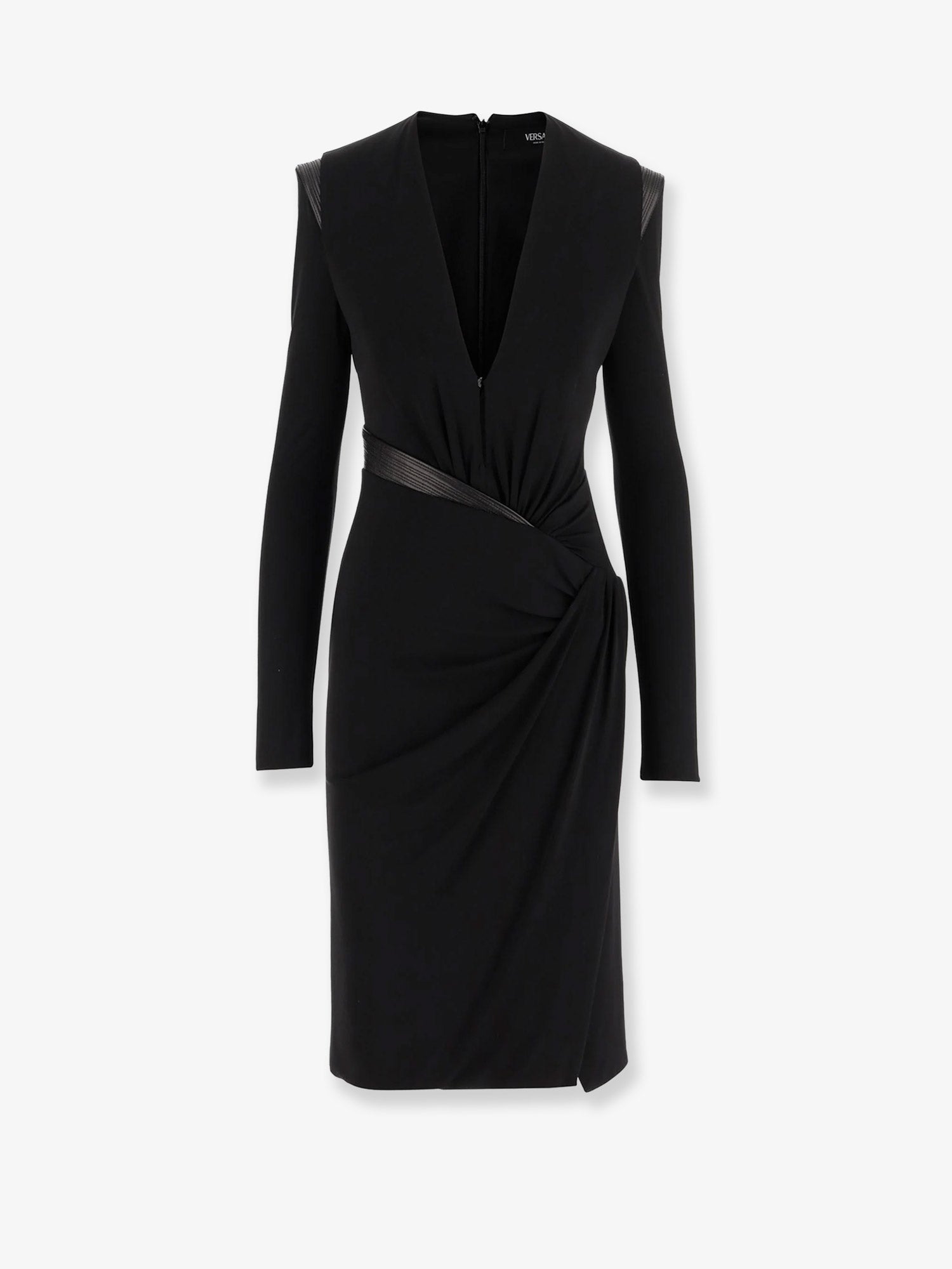 Versace Crepe Mini Dress With V-Neckline