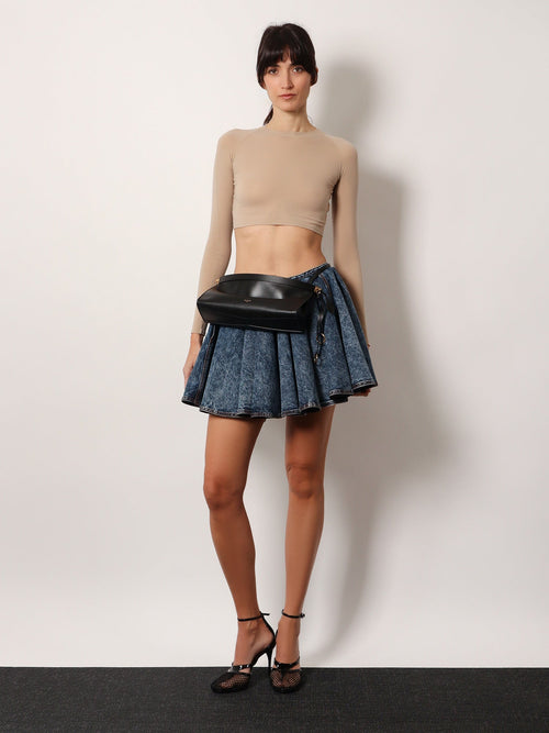 Alaia East West Medium Leather Shoulder Bag